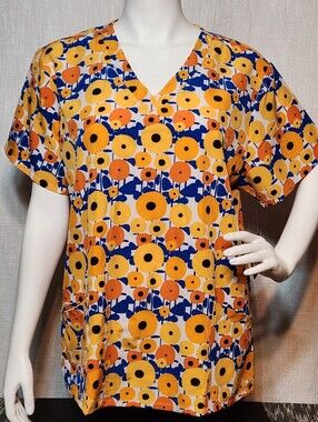 New Divine Stretch Colorful Scrubs Top Lightweight 2X See Discription